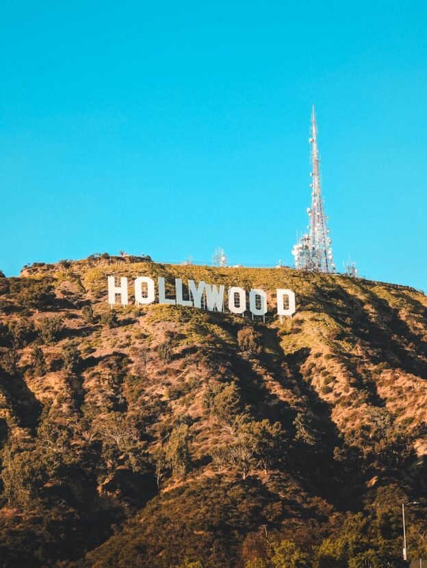 hollywood sign on a mountain